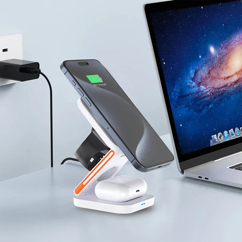 XOITEK Foldable Charging Station Fast Magnetic Wireless Charger Stand